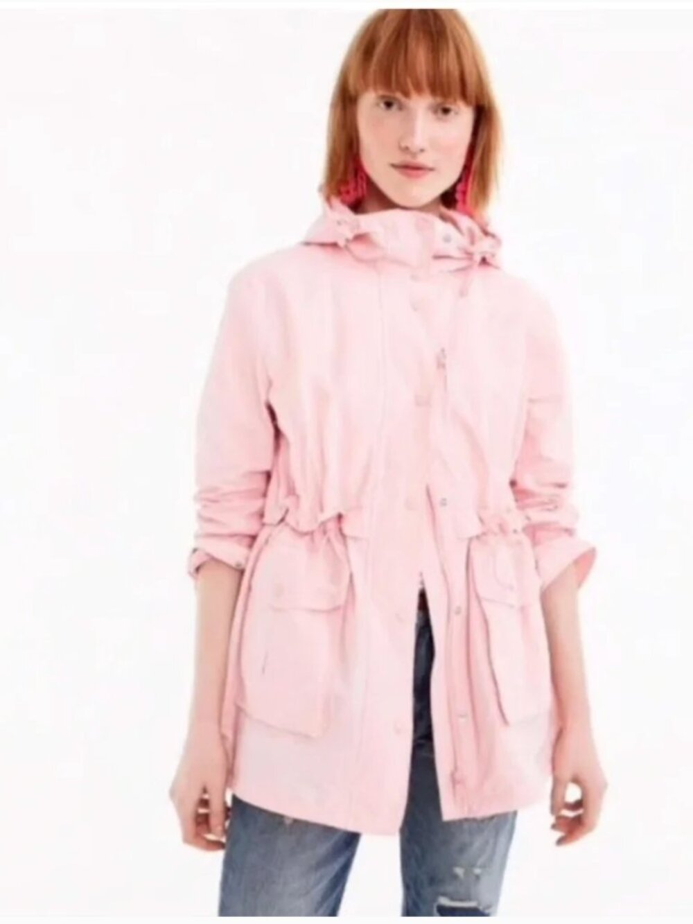 J. Crew Pink Lightweight Jacket Raincoat